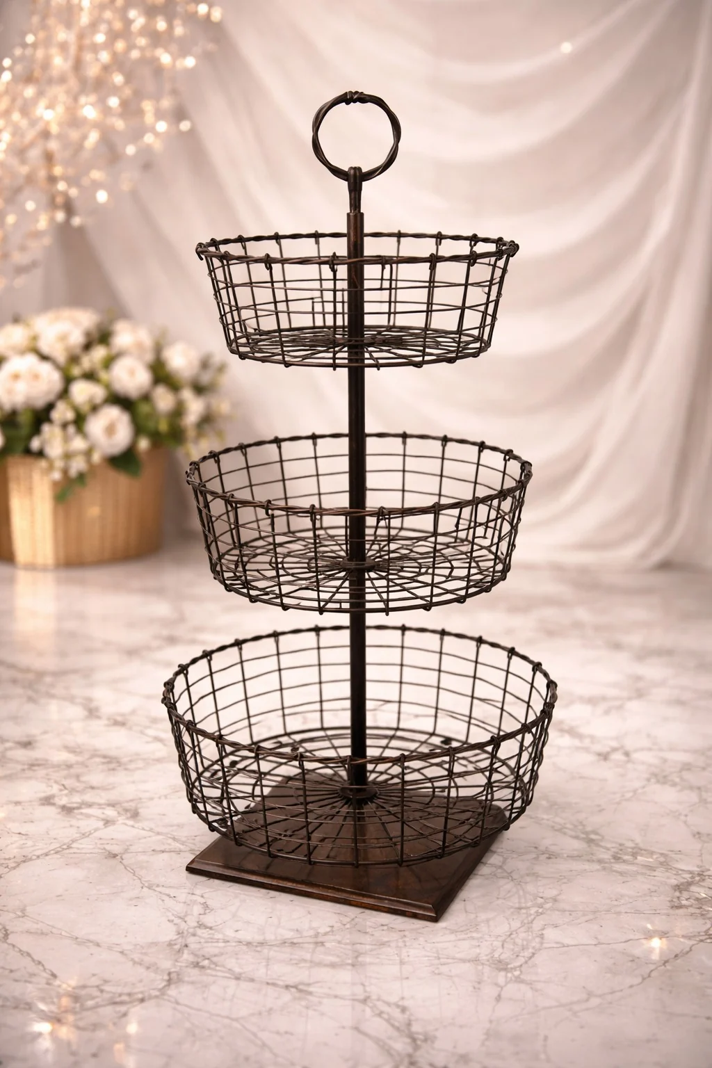 Black Three-Tier Basket
